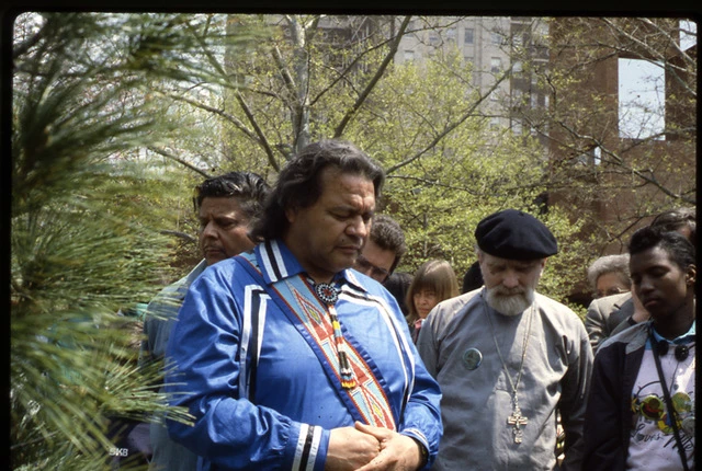 Tree of Peace Planting with Chief Jake Swamp Chief Jake Swamp during the planting ceremony with others