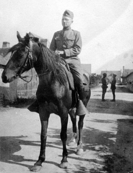 comes home shell shocked from WWI's gas, tanks, dying horses