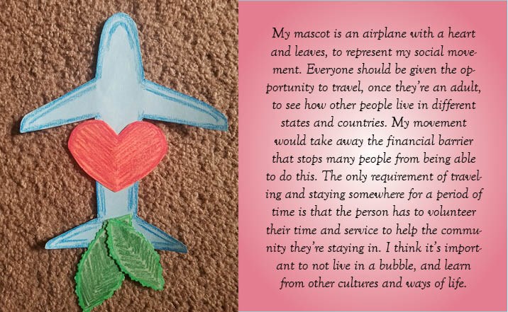 Mascot 1 Example of a mascot that a Junior Ranger submitted saying that everyone should be able to travel.