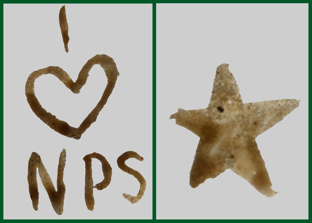 I heart NPS on the left and a star on the right