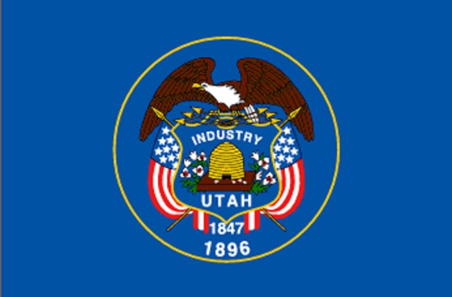 Utah state flag. Utah state flag.
