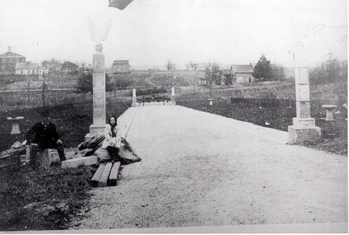 Photo depicting view north from the gravesite, circa 1910s.