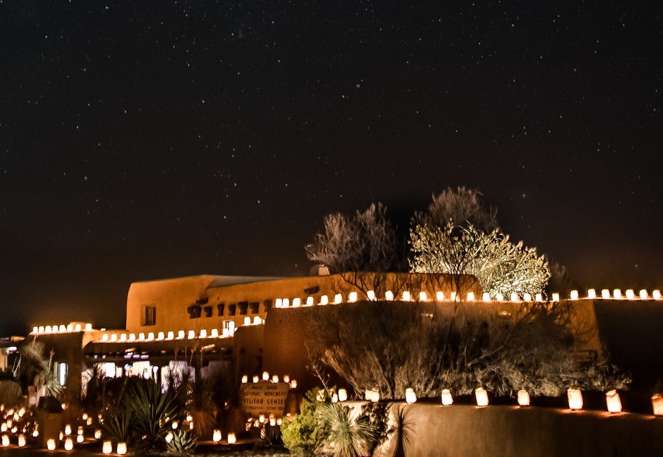 Numerous stars over the White Sands Visitor Center