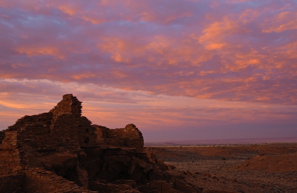 WAPA Sunset Sunset over pueblo ruins
