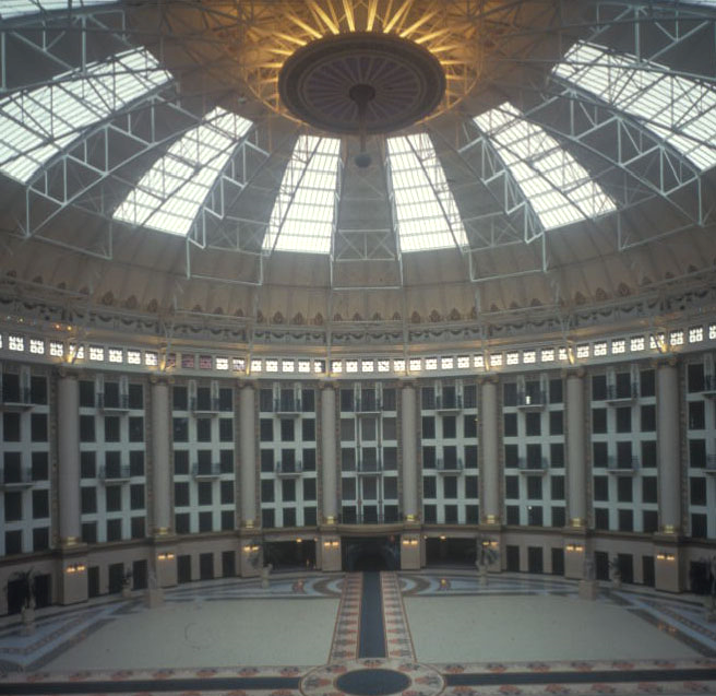 West Baden Hotel dome Open room with a dome light at the top.