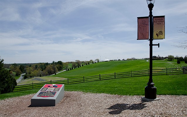 Woodstock Music Festival Site 1984 Woodstock Monument, looking southeast over Main Concert Field