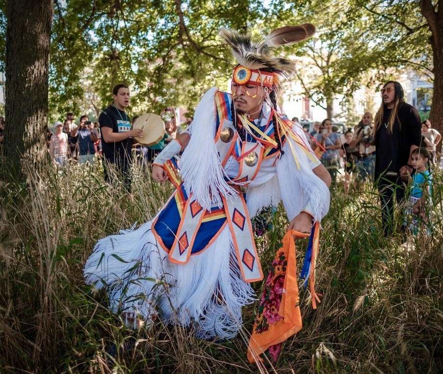 Santiago X (pictured right) said mounds are ways to think about creating places that honor the earth in perpetuity. Photo courtesy of Adam Sings.