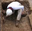 Archeologist working at the James Dexter site