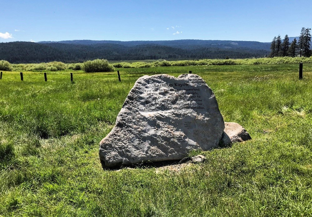 Interpretive marker stating the significance of Humbug Valley in California as the historic homeland for the Mountain Maidu community, National Park Service photo. Interpretive marker stating the significance of Humbug Valley in California as the historic homeland for the Mountain Maidu community, National Park Service photo.