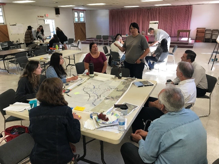 Members of the Maidu Tribe working with a team of landscape architects on design concepts for the Tásmam Kojóm Maidu Cultural Park, National Park Service photo. Members of the Maidu Tribe working with a team of landscape architects on design concepts for the Tásmam Kojóm Maidu Cultural Park, National Park Service photo.