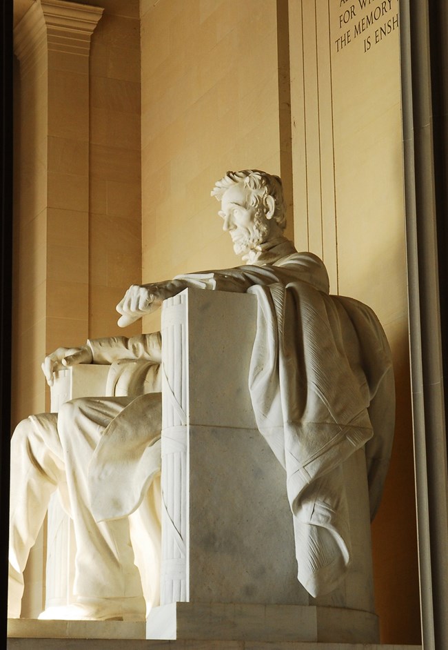 Profile of Lincoln Memorial.