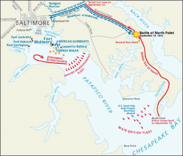 Map of the Battle of Baltimore