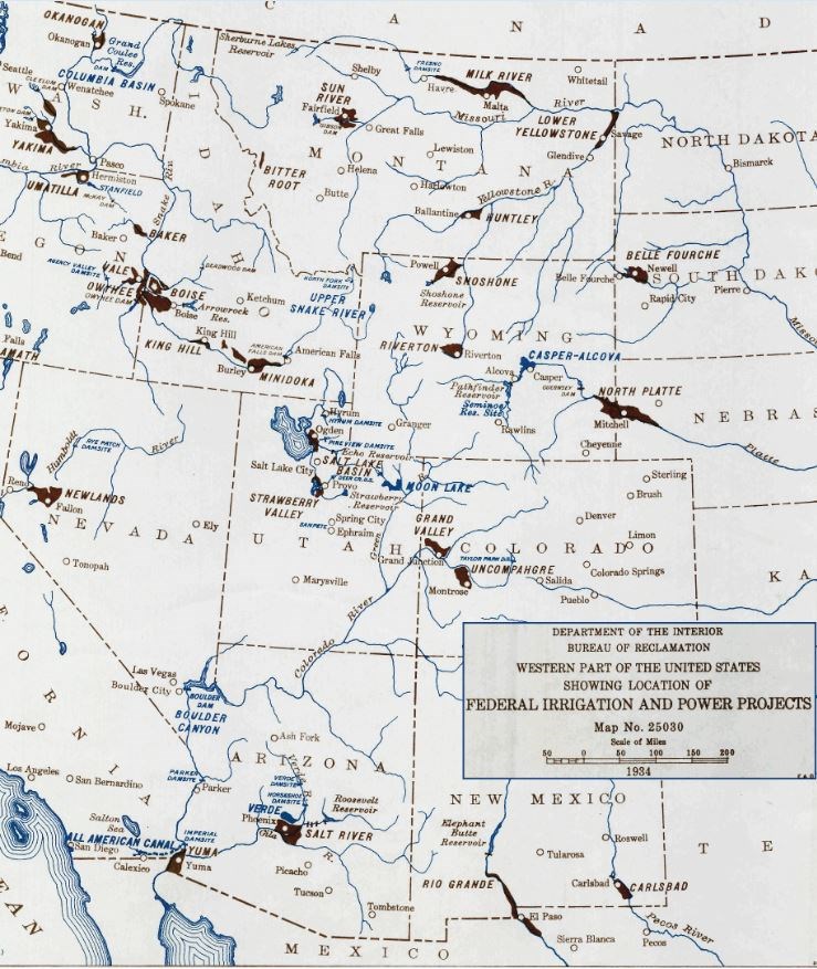 Federal Irrigation Projects, 1934.(National Archives and Records Administration)