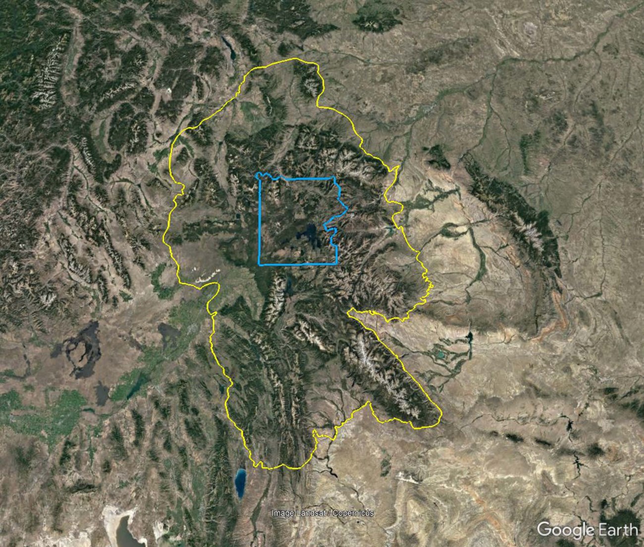 satellite image showing GYE boundaries