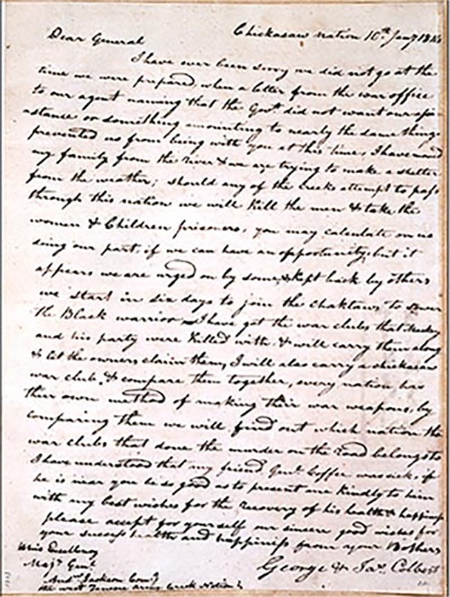 Illegible script letter by George Colbert
