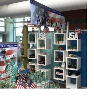 gift shop with made in america banner