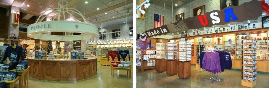 before and after shots of gift shop