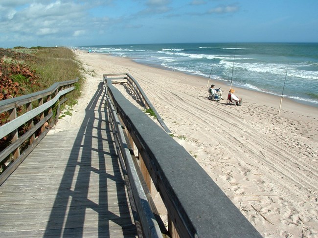 cana Playalinda Beach boardwalk ramp to sandy beach
