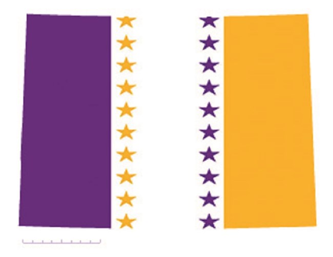 State of Colorado depicted in purple, white, and gold (colors of the National Woman’s Party suffrage flag) – indicating Colorado was one of the original 36 states to ratify the 19th Amendment. CC0 State of Colorado depicted in purple, white, and gold (colors of the National Woman’s Party suffrage flag) – indicating Colorado was one of the original 36 states to ratify the 19th Amendment. CC0