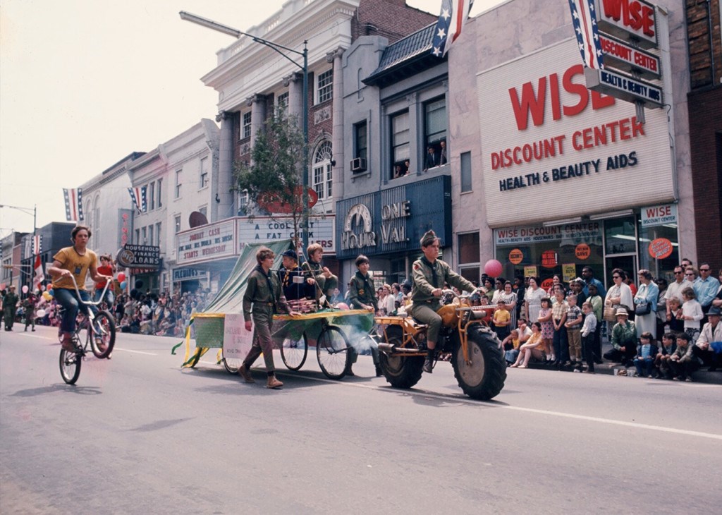 Street scene with a parade