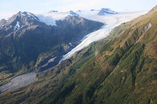 Aerial image of Exit Glacier.