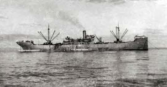 Black and white photo of a battleship