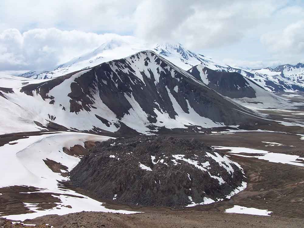 A lava dome formed by Novarupta Volcano.