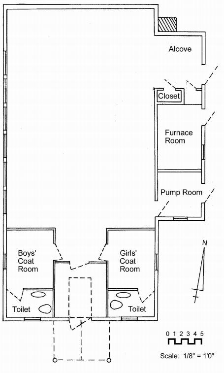 Floor plan of one room schoolhouse. (Susan Brizzolara Wojcik)