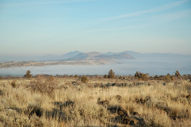 Fog over Tulle Lake, Lava Beds NM Fog over Tulle Lake, Lava Beds NM