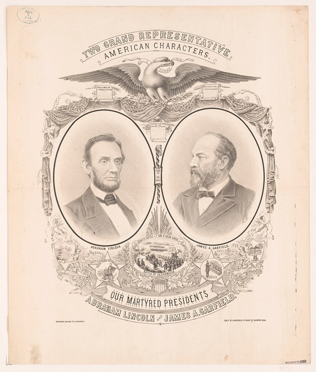 Presidents Garfield and Lincoln An image with both President Garfield and Abraham Lincoln.