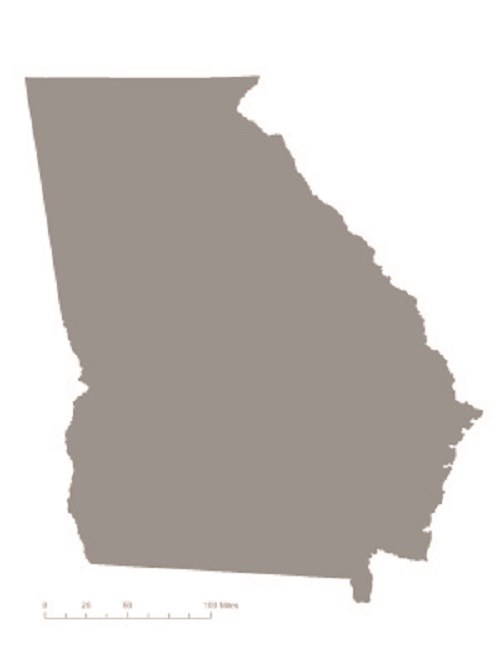 Georgia depicted in gray – indicating that it was not one of the original 36 states to ratify the 19th Amendment. CC0