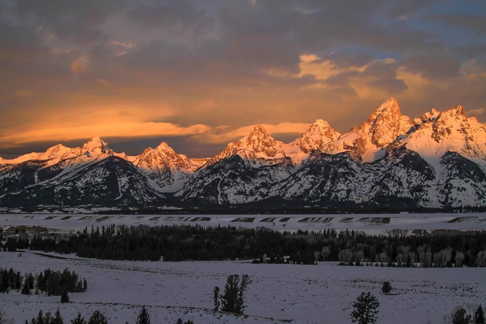 mountains at sunset