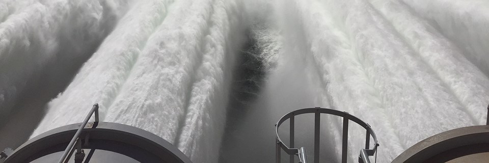 Water being released from a dam