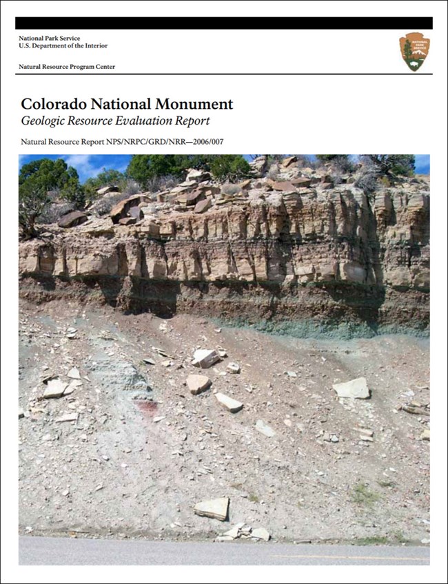 linkk to colorado national monument gri report download site image of colorado national monument gri report cover with geology image