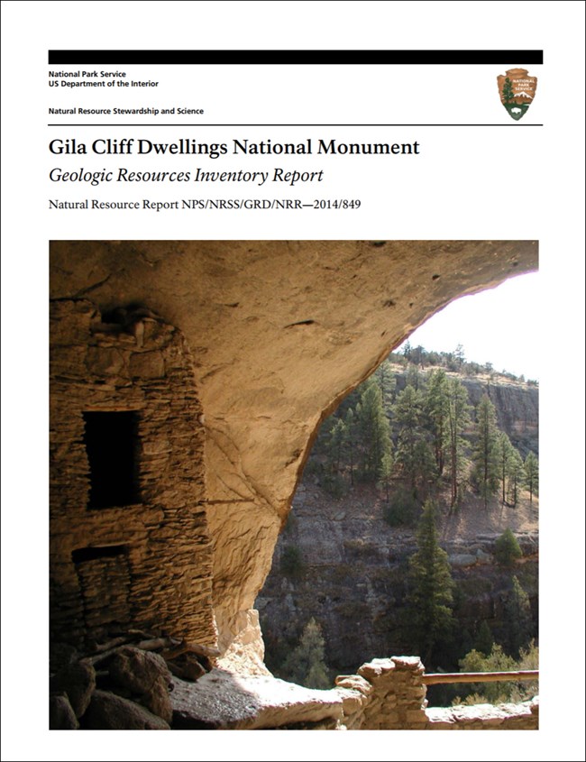 link to gila cliff dwellings report download site gila cliff dwellings report cover with ruins image