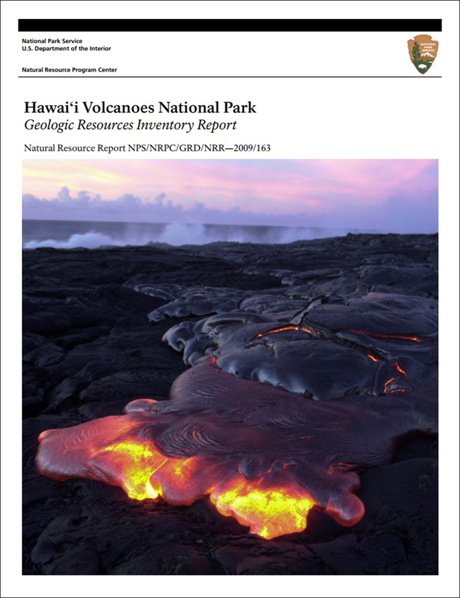 image of Hawai'i Volcanoes report cover with lava image