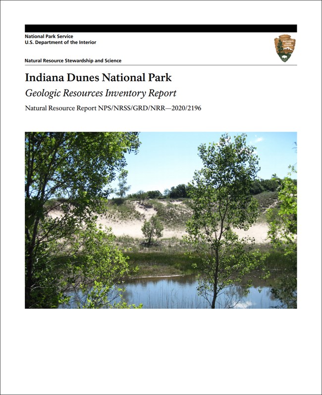 cover of gri report with photo of a sand dune and pond