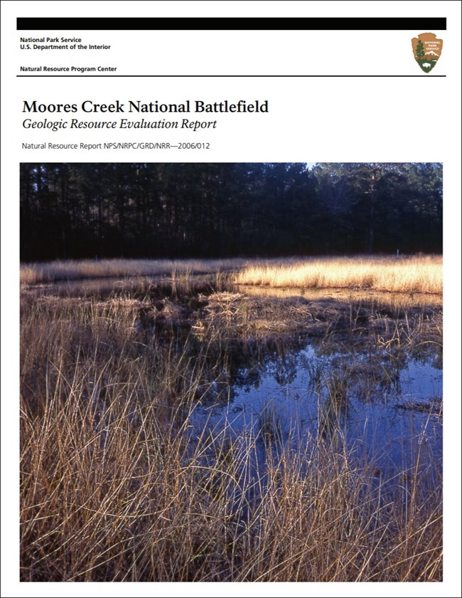 link to moores creek gri report download site image of moores creek gri report cover with photo of park wetland