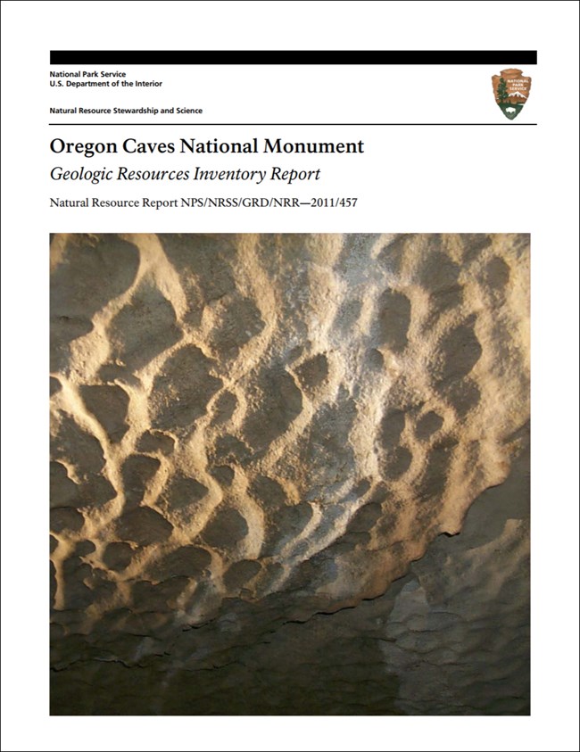 image of oregon caves report cover with cave image