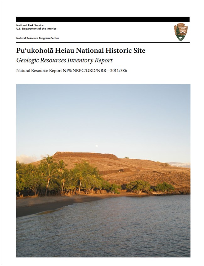 link to park gri report download site image of park gri report cover with photo of heiau