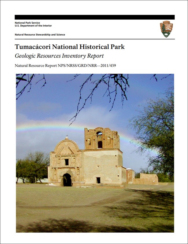 image of tumacacori gri report cover with photo of mission