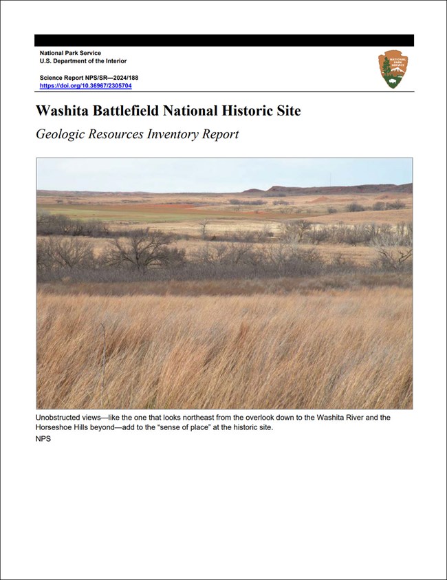 gri-cover-waba Image of the cover of a geologic report for washita battlefield