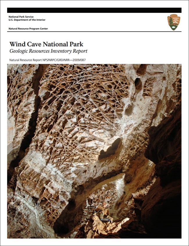 image of wind cave gri report cover with cave formations photo