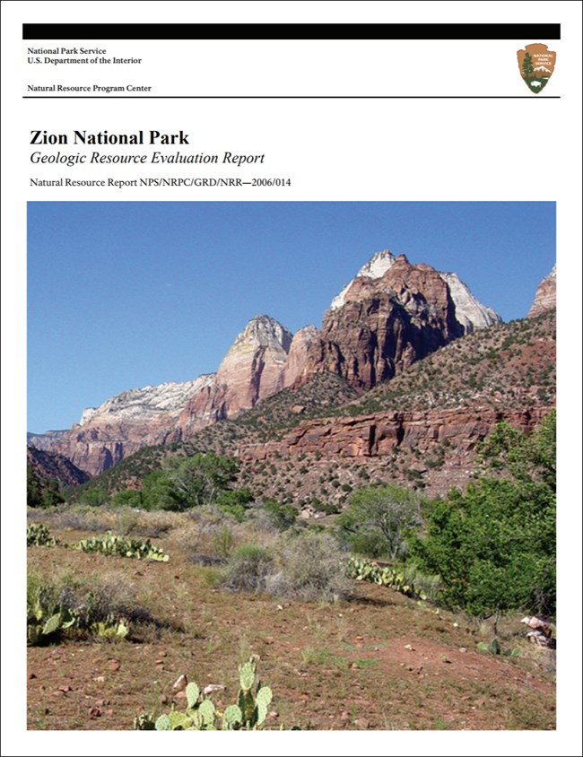link to zion gri report download site image of zion report cover with photo of canyon landscape