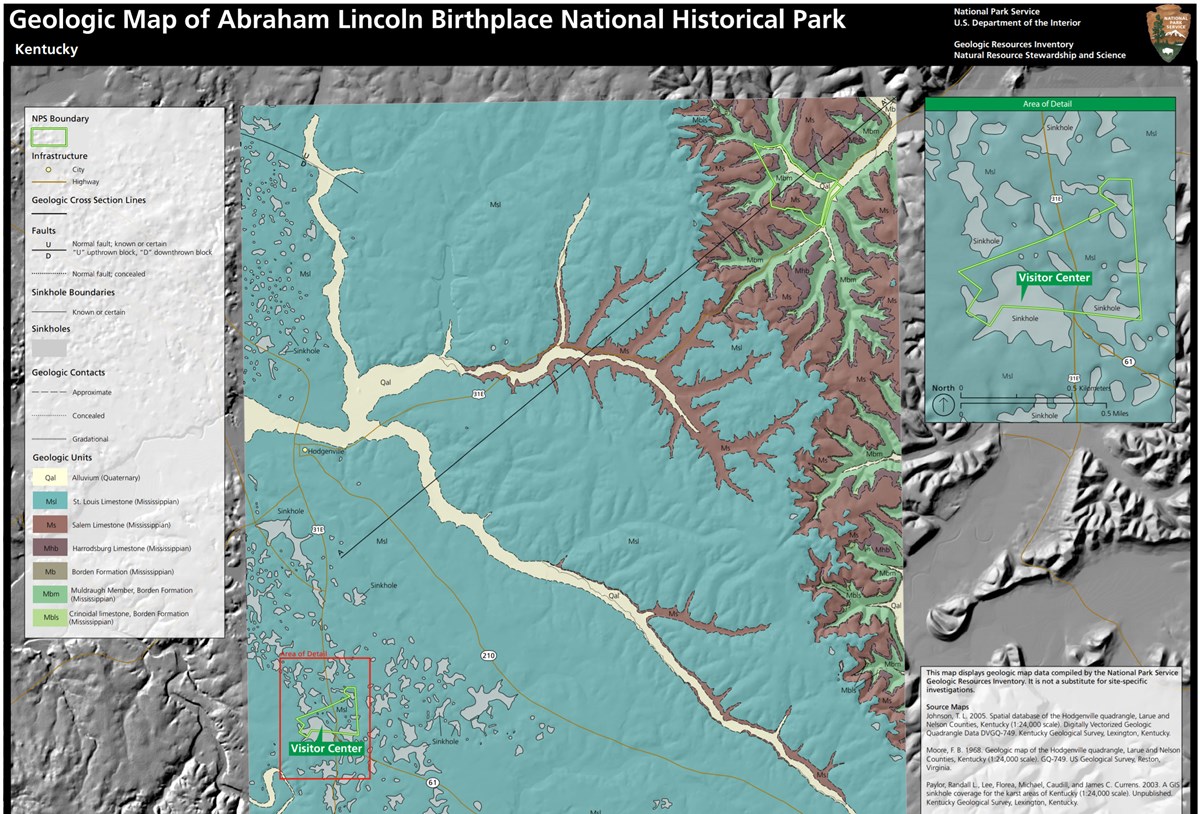abraham lincoln birthplace geologic map