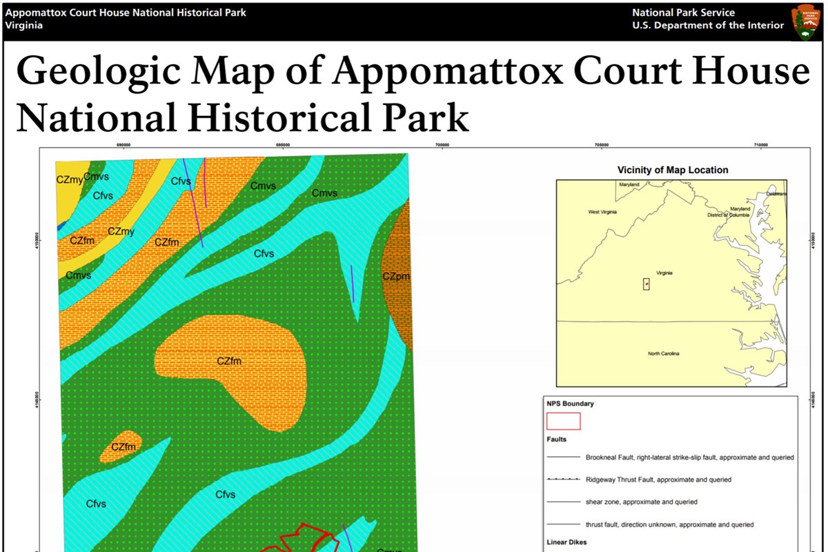link to appomattox court house geologic map