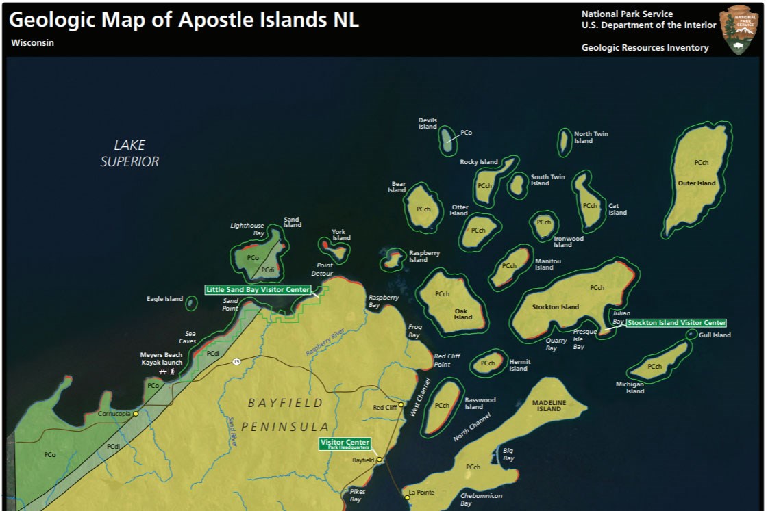 image of apostle islands geologic map