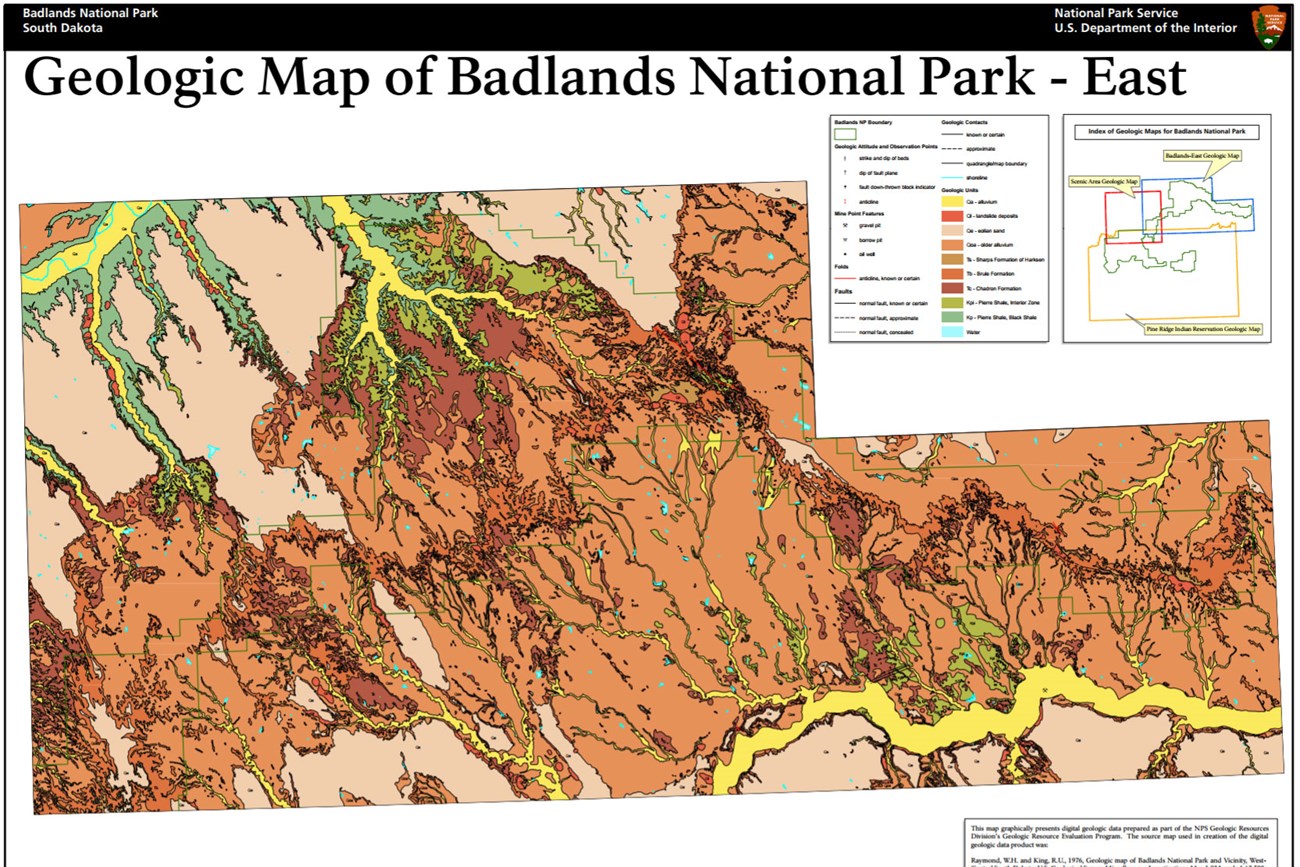 image of badlands geologic map