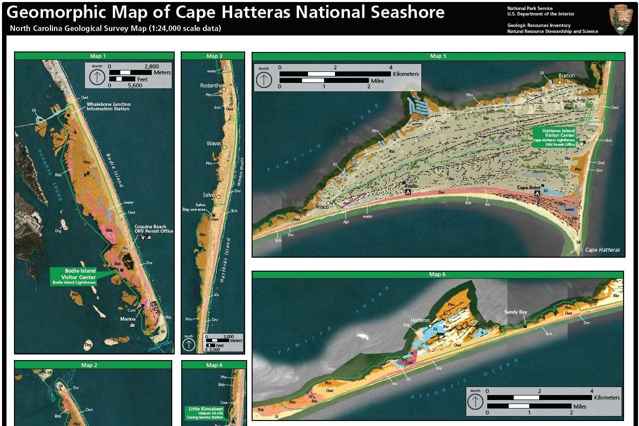 image of cape hatteras geolomorphic map