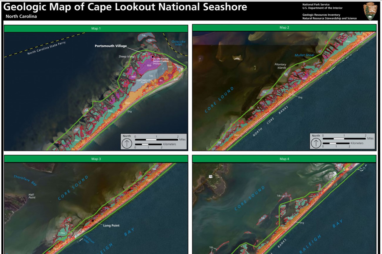 image of cape lookout geologic map